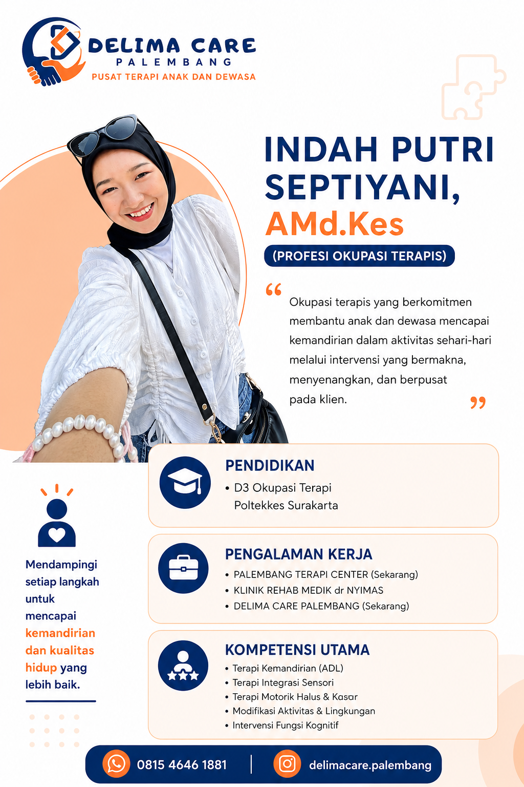 Indah Putri Septiyani, Okupasi Terapis