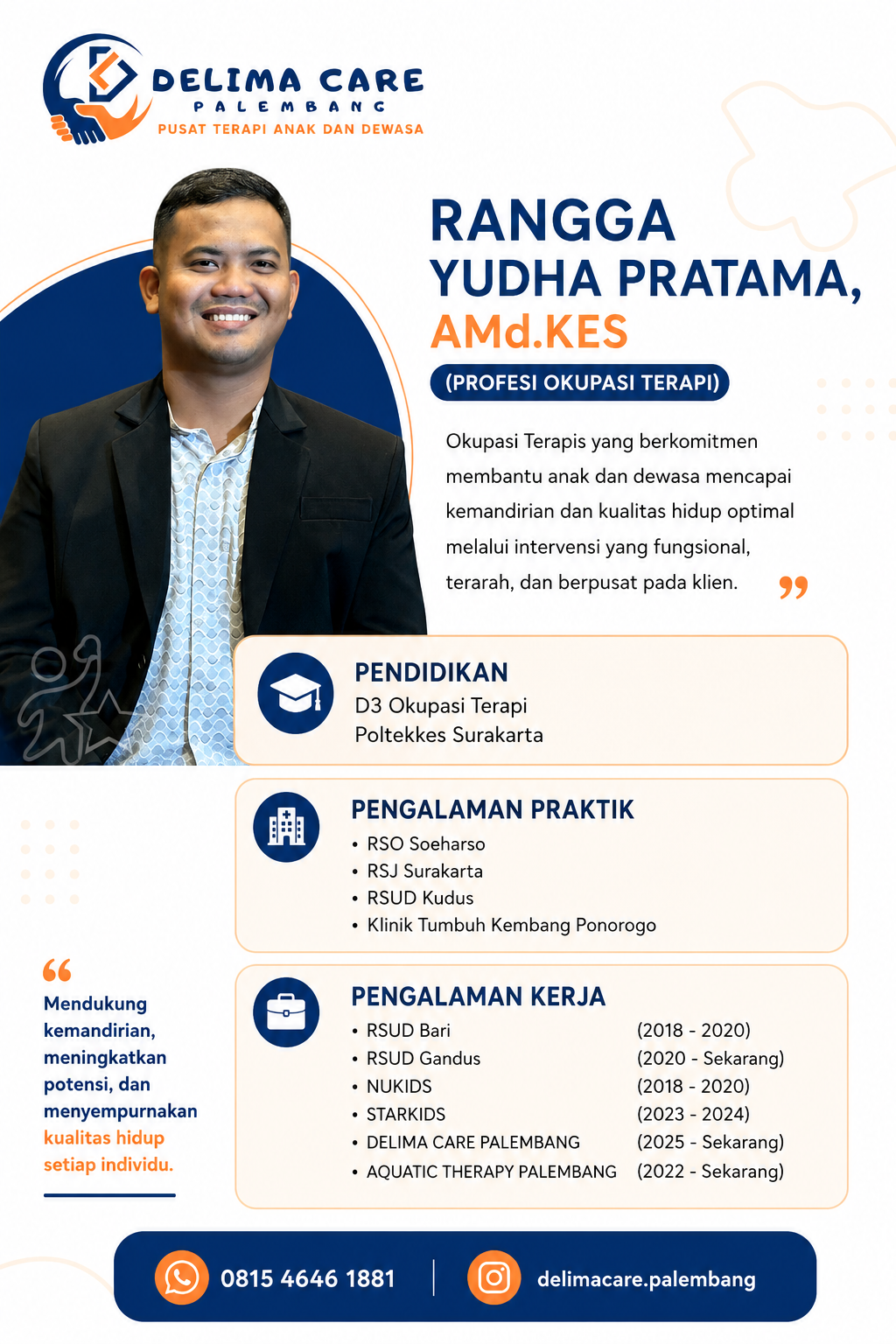 Rangga Yudha Pratama, Okupasi Terapis